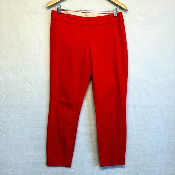 J. Crew Minnie Stretch Ankle Trouser Mid Rise Dress Pants Red Women’s Size 4 - Picture 1 of 12